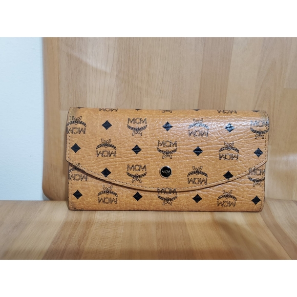MCM Handbags - MCMCognac Visetos Trifold envelope wallet